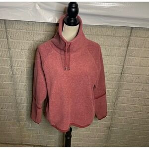 Nike Fleece Mock Neck Pullover Sweater Coral Pink Women's Size M